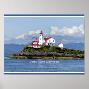 Poster Farol verde da ilha, Inglaterra