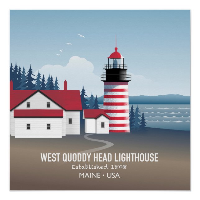 Pôster Farol West Quoddy Head (Frente)