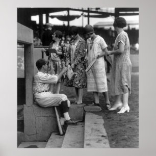Pôster Fãs de baseball no dia das senhoras, 1920
