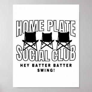 Poster Fãs de beisebol Clube Social da Placa Inicial Dia