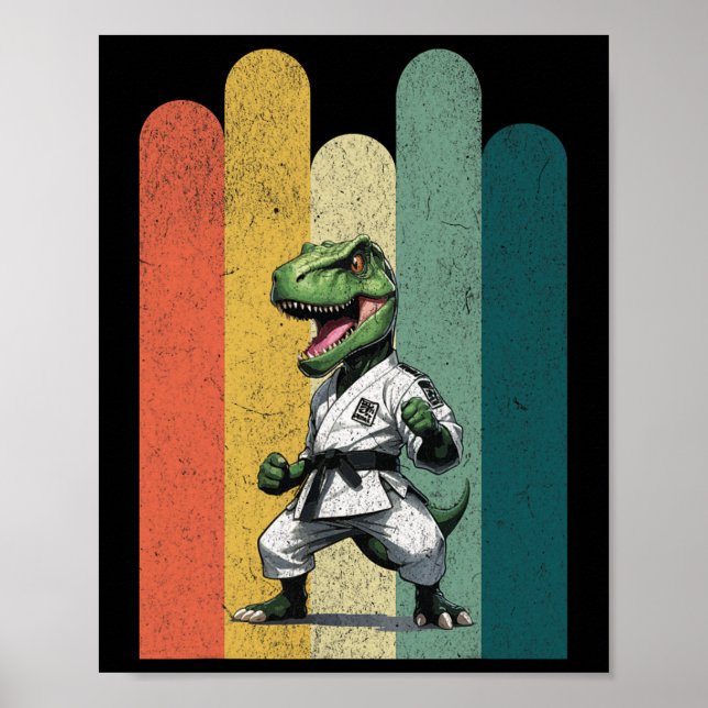Poster Fãs de dinossauros bravos orgulho de caratê corage (Frente)