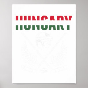 Poster Fãs de Hóquei no Gelo da Hungria Camisa Apoio Húng