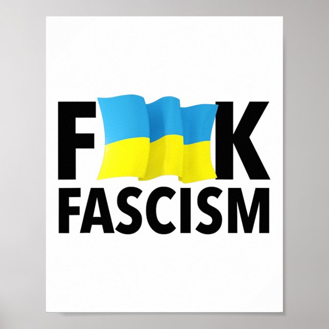 Poster Fascismo - Censurado Com Bandeira Da Ucrânia (Frente)