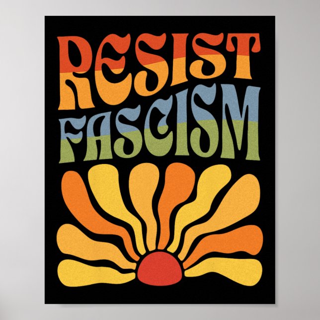 Poster Fascismo resistente Retro Boho Feminista Pró Escol (Frente)