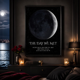 Poster Fase Lunar Por Data Casais Personalizados