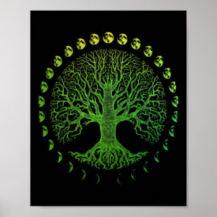Poster Fases Da Árvore Da Vida Da Lua - Dia Da Terra