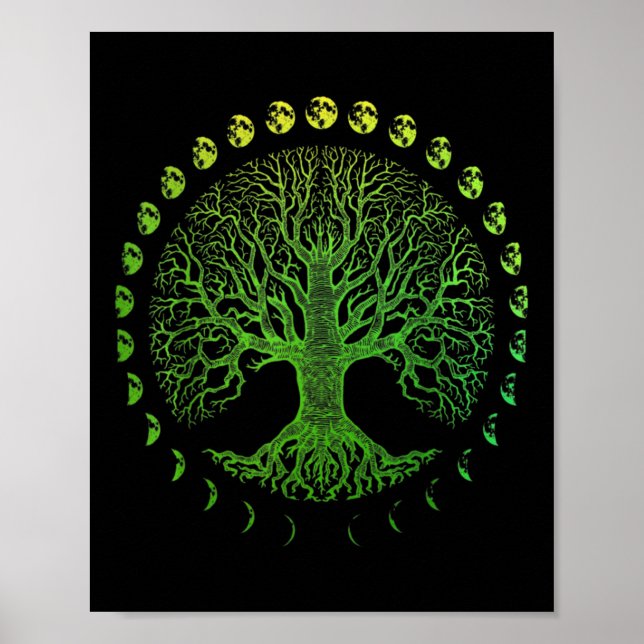 Poster Fases Da Árvore Da Vida Da Lua - Dia Da Terra (Frente)