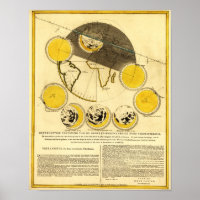 Fases da Lua ao redor do mapa da Terra