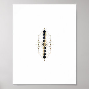 Poster Fases da Lua Ornamento Celestial