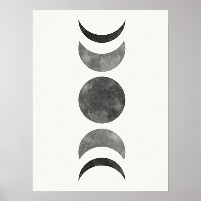 Poster Fases minimalistas da lua (Frente)