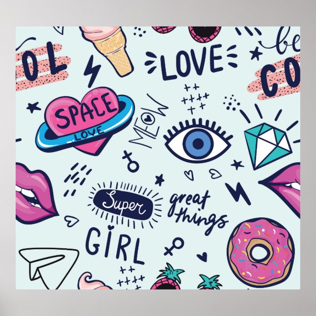 Poster Fashion Patch: Pop Art Stickers. (Frente)