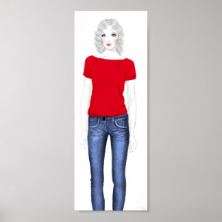 Poster Fashion Sketch - Denim