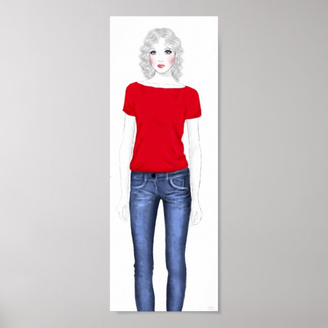 Poster Fashion Sketch - Denim (Frente)