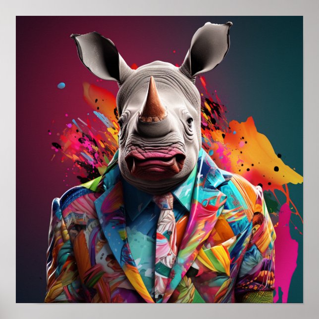 Poster Fashion White Rhino (Frente)