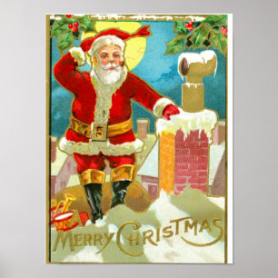 Pôster Father Christmas at a chimney