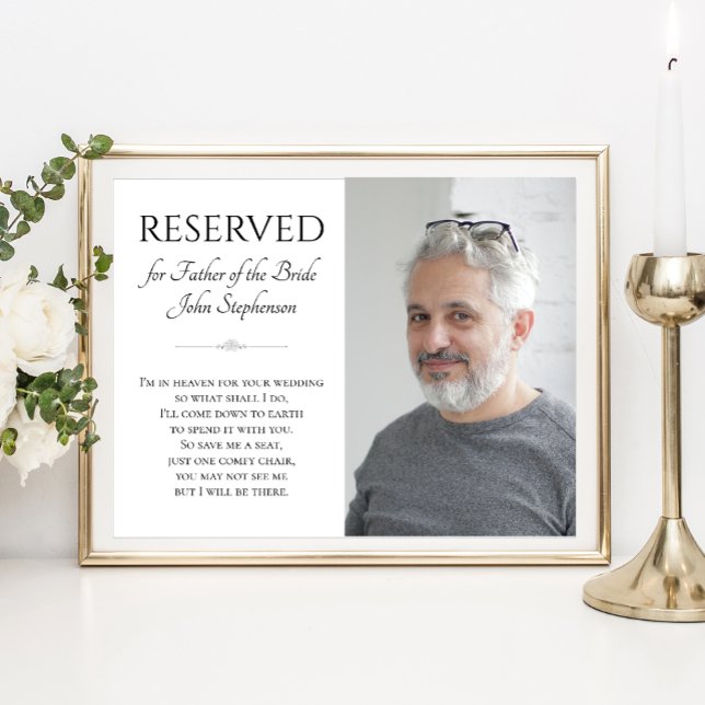 Poster Father of Bride In Heaven Photo Memorial Wedding (Criador carregado)