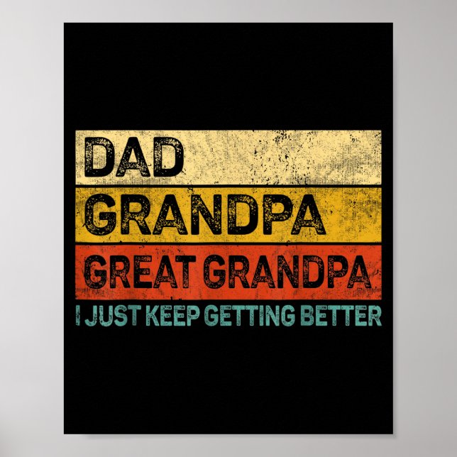 Poster Fathers Day Gift From Grandkids Dad Grandpa Great  (Frente)