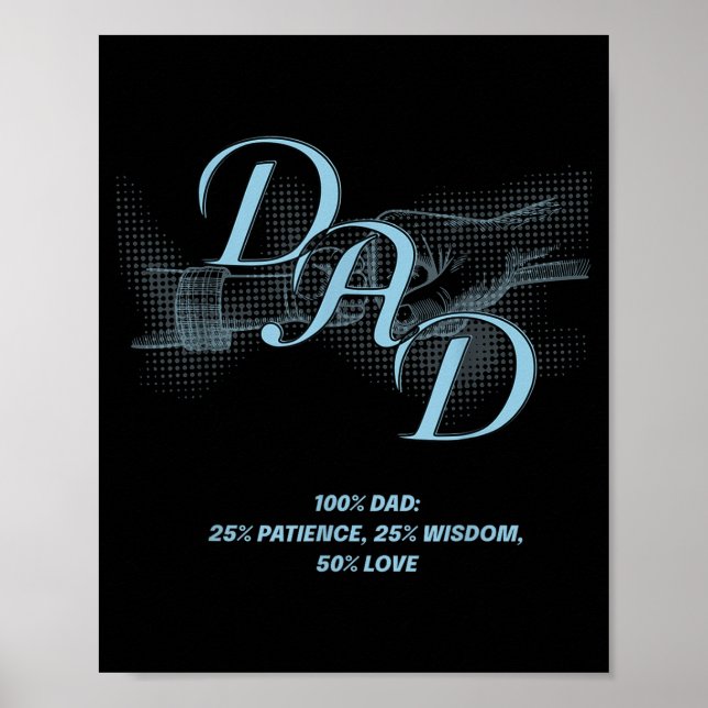 Poster Father's Day Gift – Patience Wisdom Love Dad Quote (Frente)