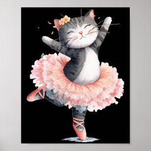 Poster Fatia de Dança para Gatos Amantes de Gatos