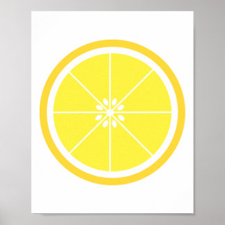 Poster Fatia de Fruta de Citros bonito Amarelo-Limão