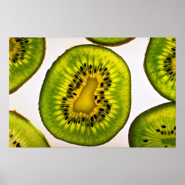 Pôster Fatia de fruta Kiwi (Frente)