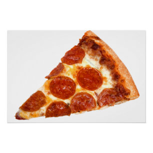 Pôster Fatia de pizza de pepperoni clássica derretida da 