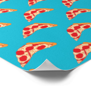 Poster Fatia de Pizza de Pepperoni com Queijo Vaporwave F