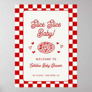 Poster Fatia Fatia Bebê Pizza Bem-Vindo ao Chá de Bebê