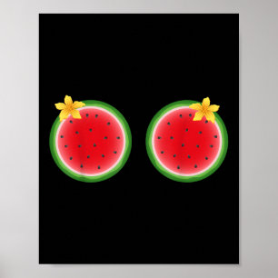 Poster Fatia Tropical de Melancia Engraçada S Férias de V