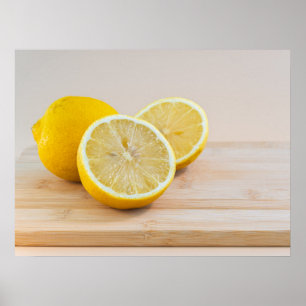 Poster Fatias de Limão Amarelo Fotografia de Comida Natur