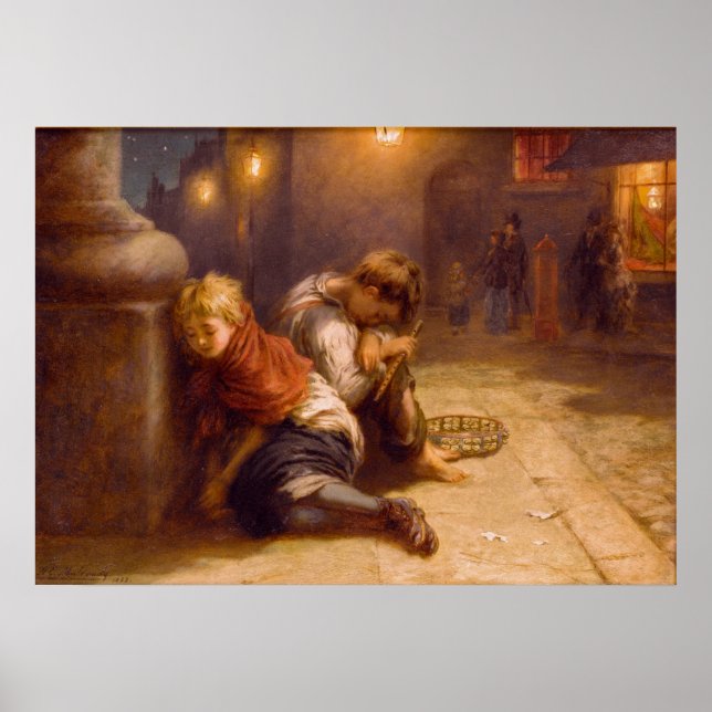 Pôster Fatigued Minstrels (1883) ~Augustus Edwin Mulready (Frente)