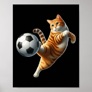 Poster Fato de Gato Jogando Futebol Dono de Gato Amante d
