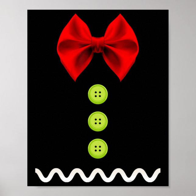 Poster Fato de Natal Homem de Biscoito Para Crianças e Ad (Frente)