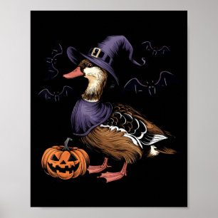 Poster Fato de Pato-do-mato para Halloween Abóbora Assust