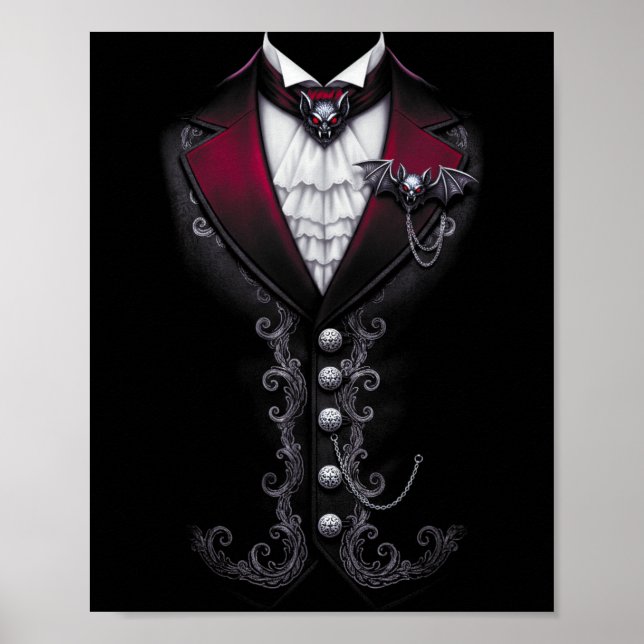 Poster Fato de vampiro engraçado para o Halloween (Frente)