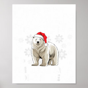 Poster Fato Humano Engraçado Urso Luzes de Natal Sant