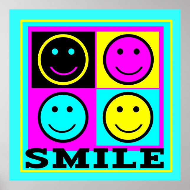 Poster Fatos CMYK bonitos SMILE (Frente)