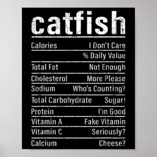 Poster Fatos de Bagre Amante de Pesca Engraçado Gráfico d