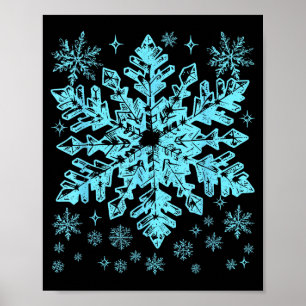 Poster Fatos de Natal de Floco de Neve Azul de Inverno pa