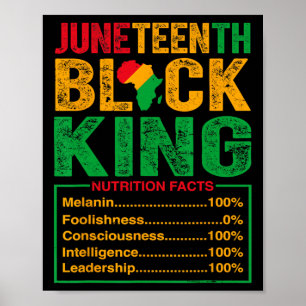 Poster Fatos Nutricionais do Rei Negro Orgulho Homens Afr