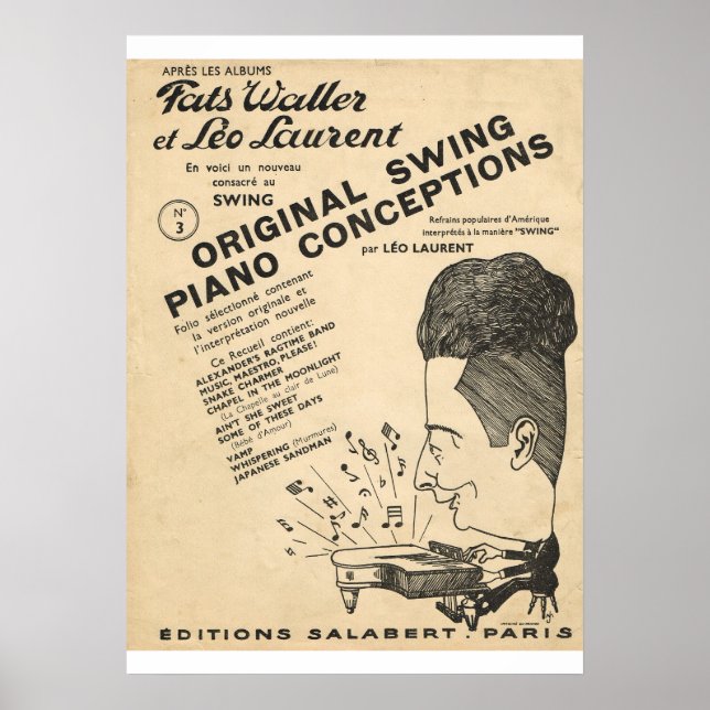 Poster Fats Waller, Original Piano Swing Conceptions (Frente)