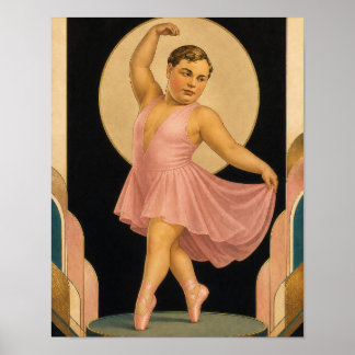 Poster "Fatty" Arbuckle, um ator americano de cinema mudo