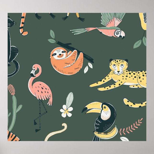 Poster Fauna Selva Vintage Flora (Frente)