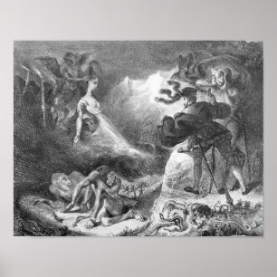 Pôster Faust e Mephistopheles nas bruxas