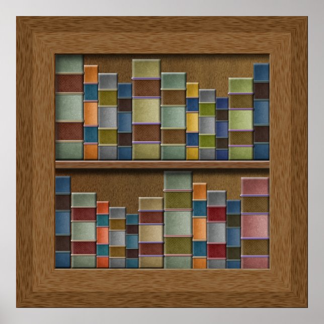 Pôster Faux Book Spines Shelf (Frente)