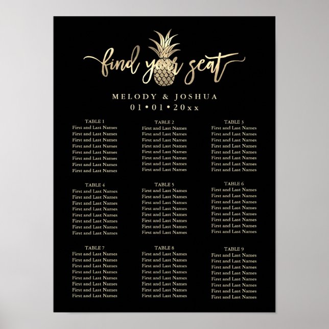 POSTER FAUX DOURADO GRÁFICO DE ENCADEAMENTO (Frente)