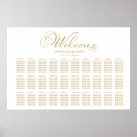 Faux Gold Foil 30 Gráfico de Casamento de Casament