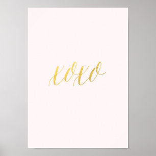 Poster faux gold foil XO print