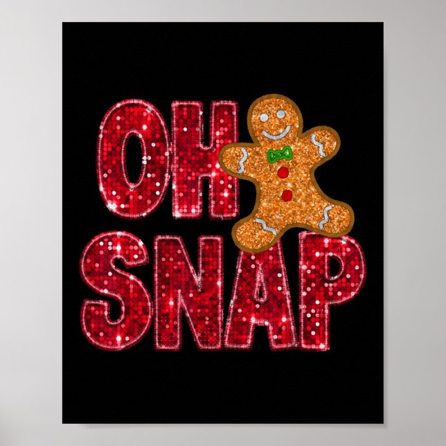 Poster Faux Sequins Oh Snap Christmas Gingercake Family (Frente)