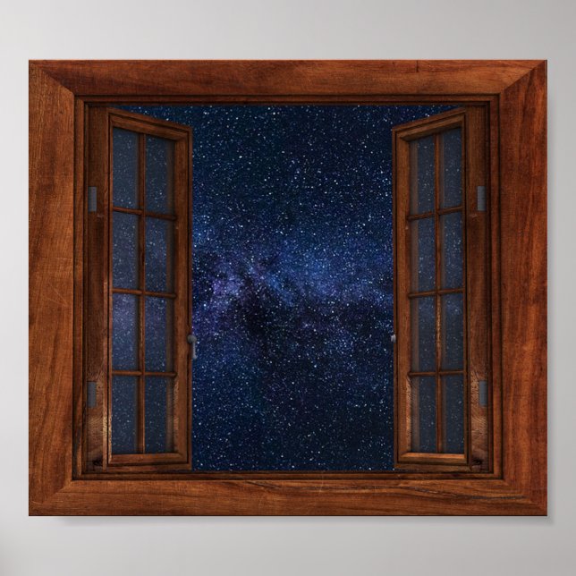 Poster Faux Window View Milway Space Stars Fantasy (Frente)